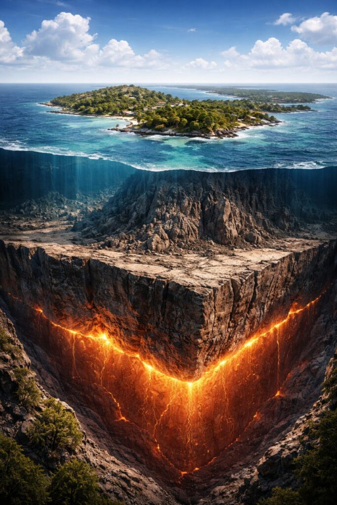 Imagem ilustrativa de estrutura sob as Bermudas