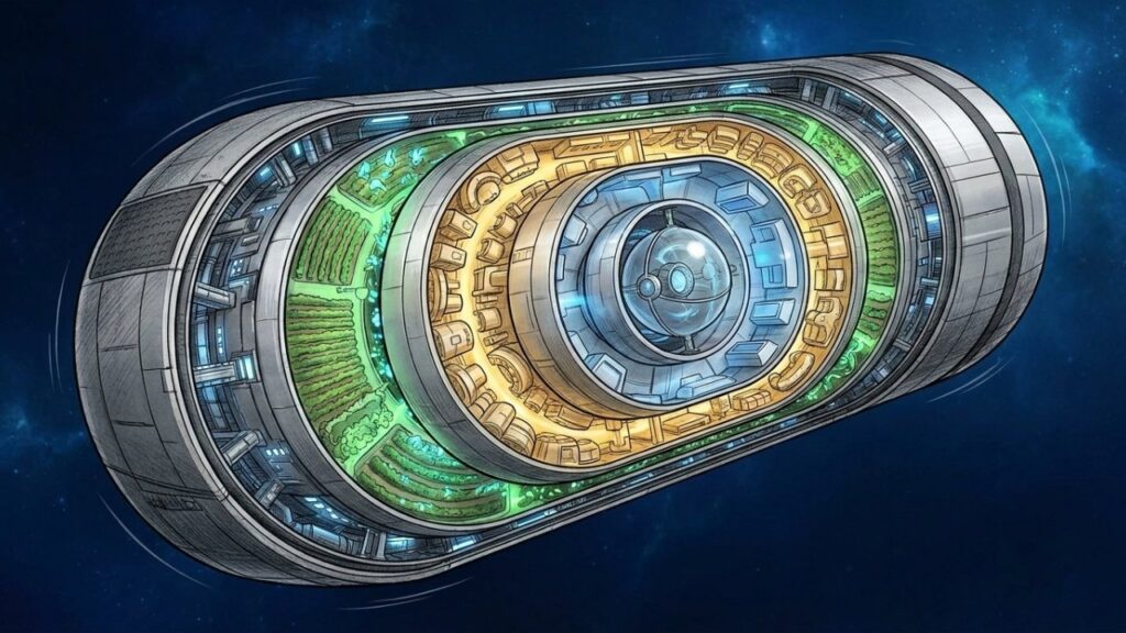 Chrysalis: a nave de 58 km rumo às estrelas 2 Chrysalis ship layered architect